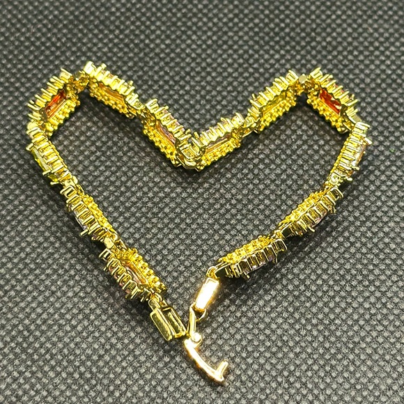 18K Yellow Gold Plated Multi-colored CZ bracelet from Pretty Bird🩷💜💚❤️🧡 - Picture 6 of 7